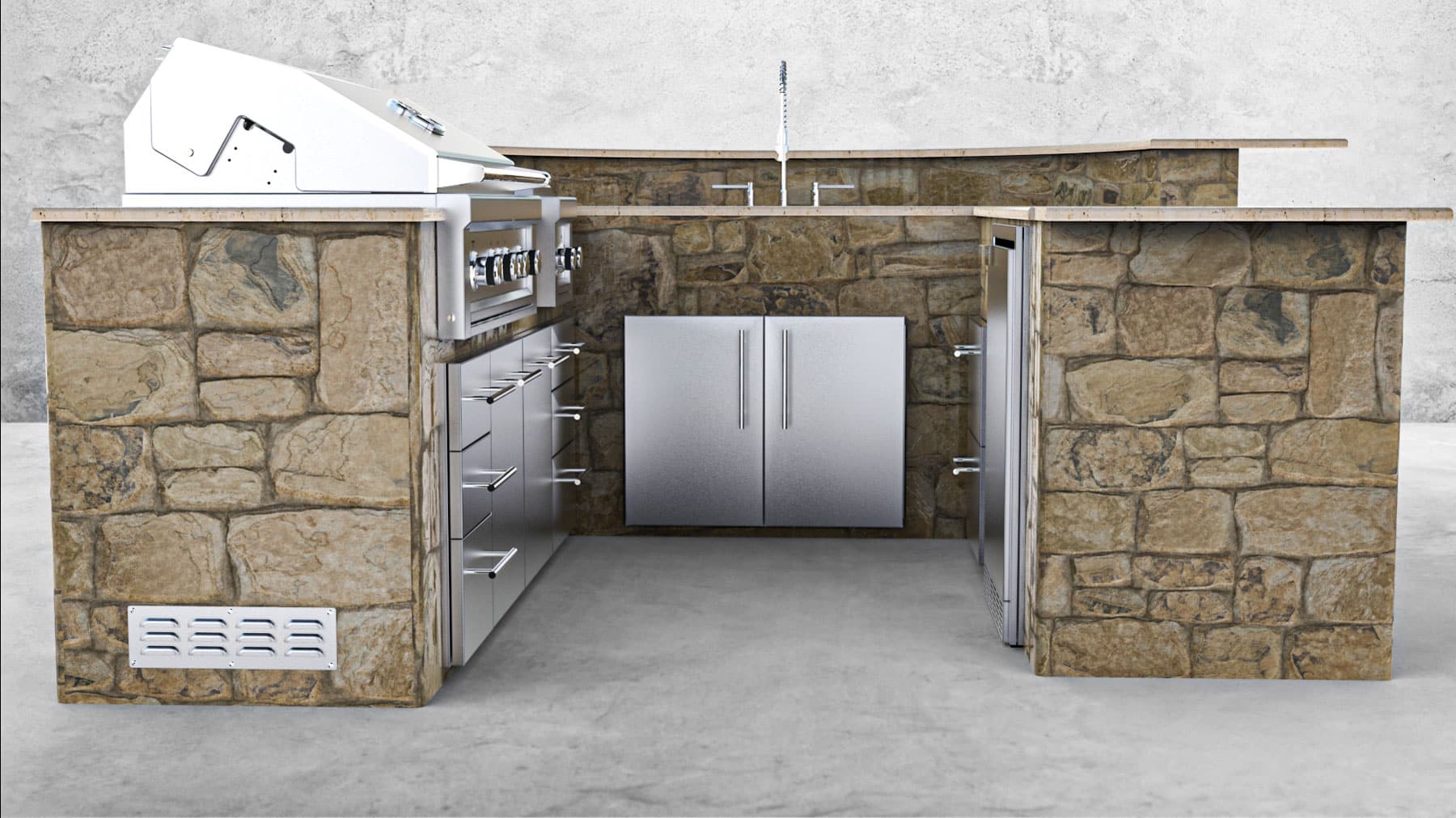 Saint Croix — 8ft Bar × 9ft Island Design