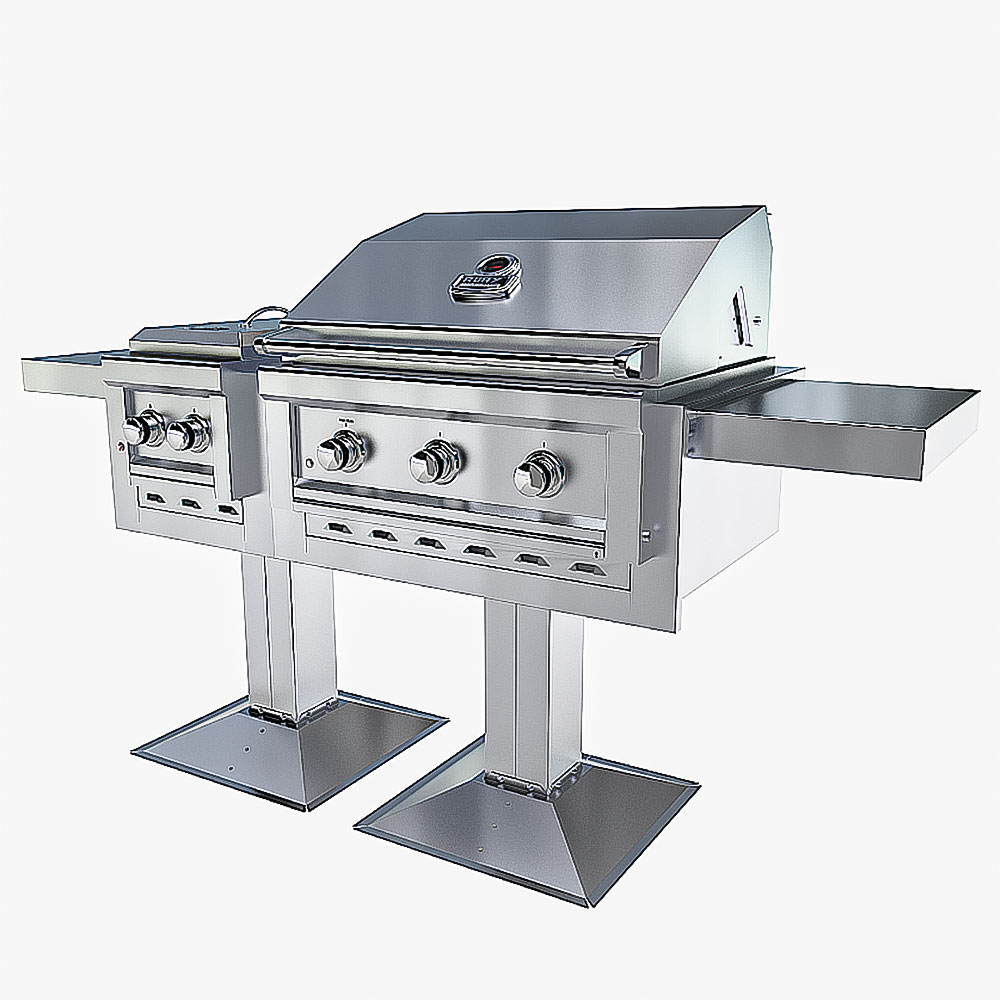 Ruby Pro Duo™ Post Mount — 3-Burner + Double Versa Burner