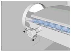 Air venturi adjustment bolt on the right side of a Ruby burner