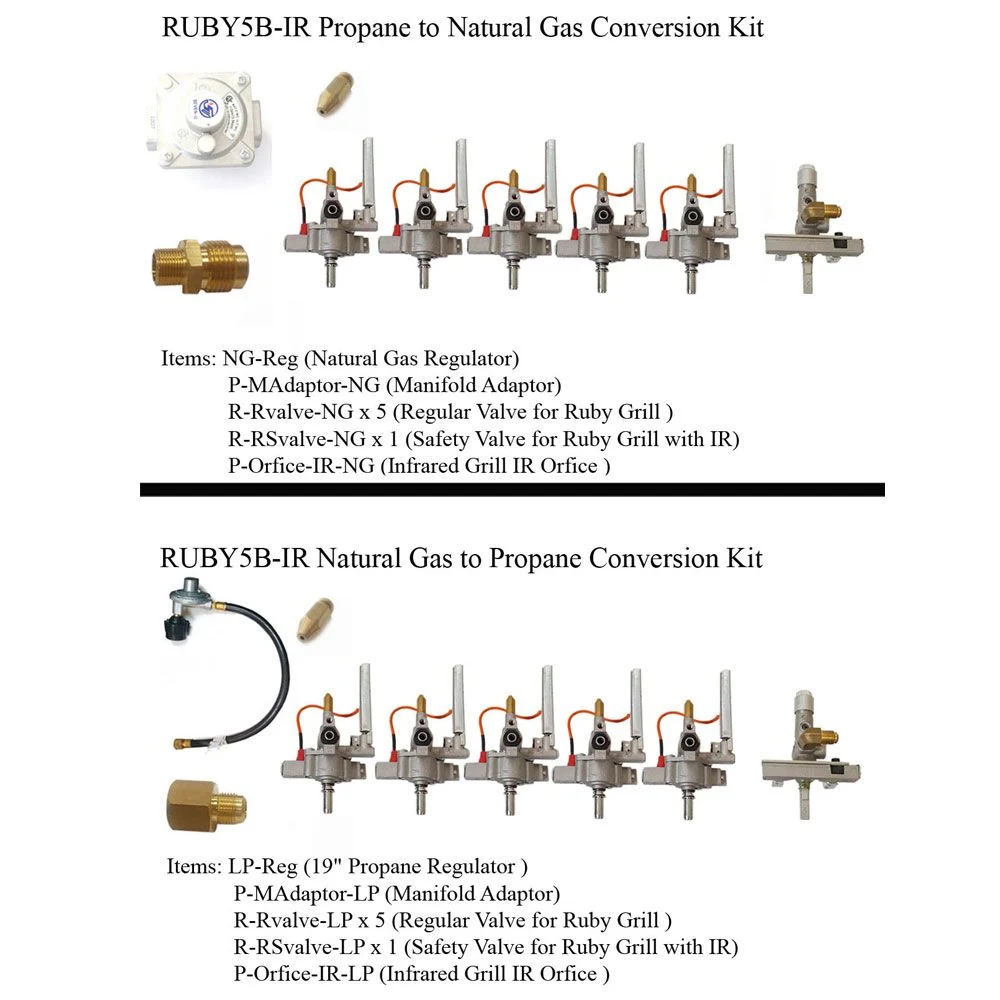 Gas Conversion Kit for 42" Ruby5BIR Grill - Gas Conversion from NG to LP