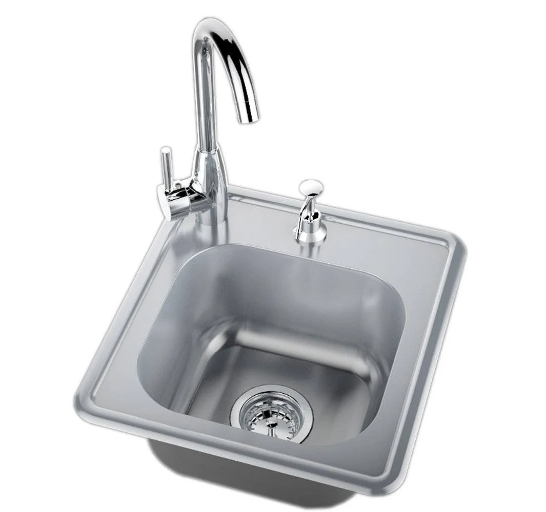 Premier Drop‑In Single Sink with Hot & Cold Faucet – Sunstone A‑SS17