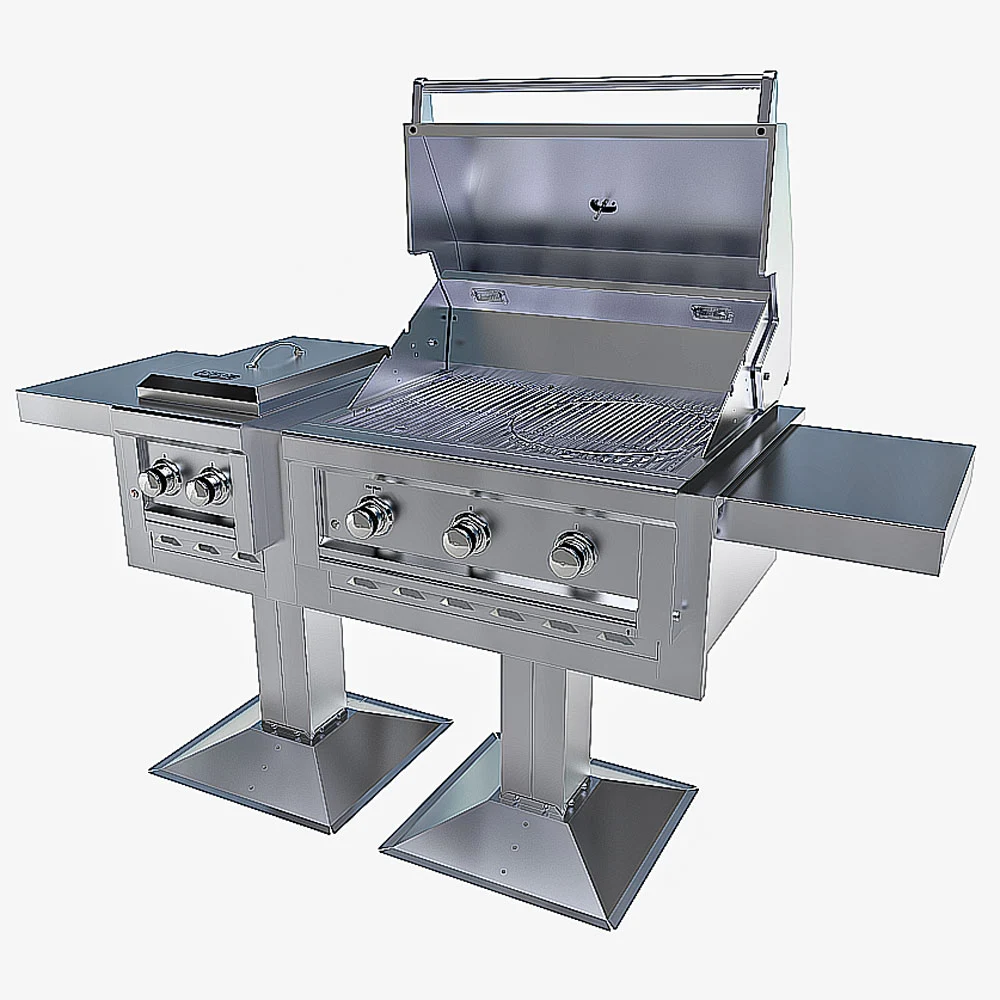 Ruby Pro Duo™ Post Mount – 3-Burner Grill & Double Versa Burner Combo Package