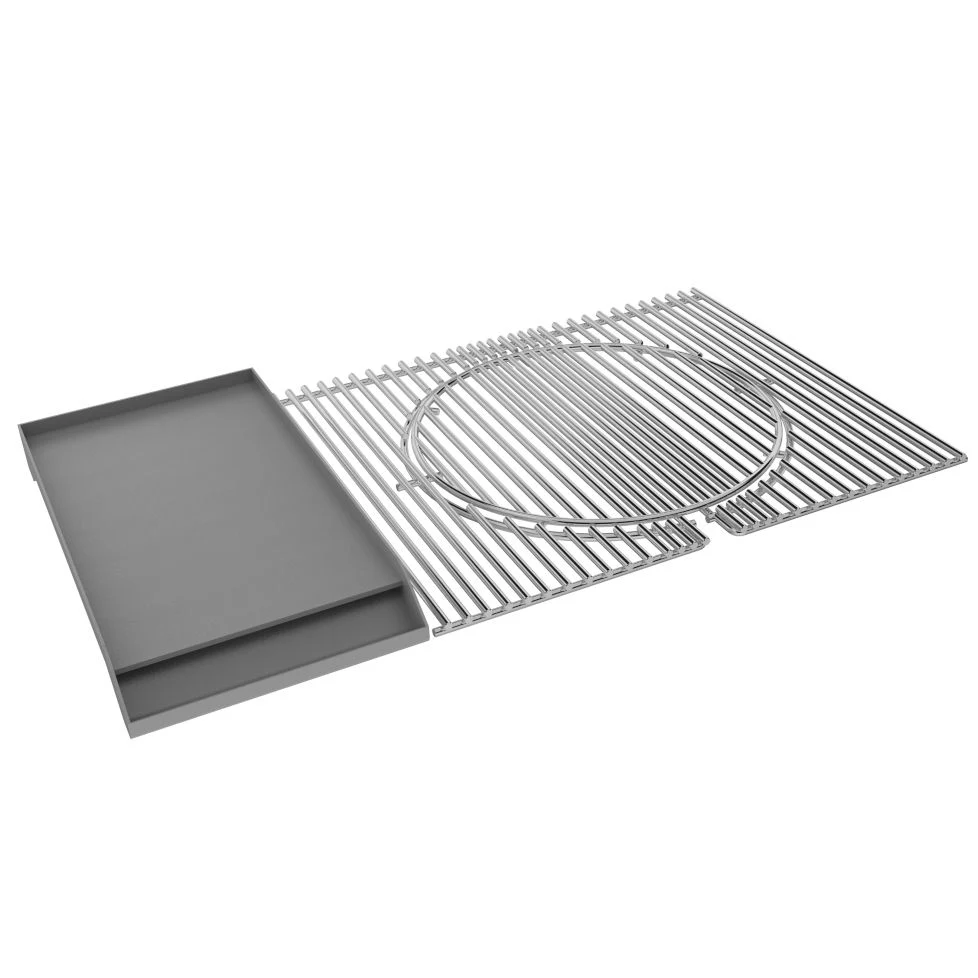 Cooking Grates for Ruby Grills w/Solid Steel Griddle - 304 SS Grates Round Inset-Solid-Steel Griddle for 42″ 5B Grill