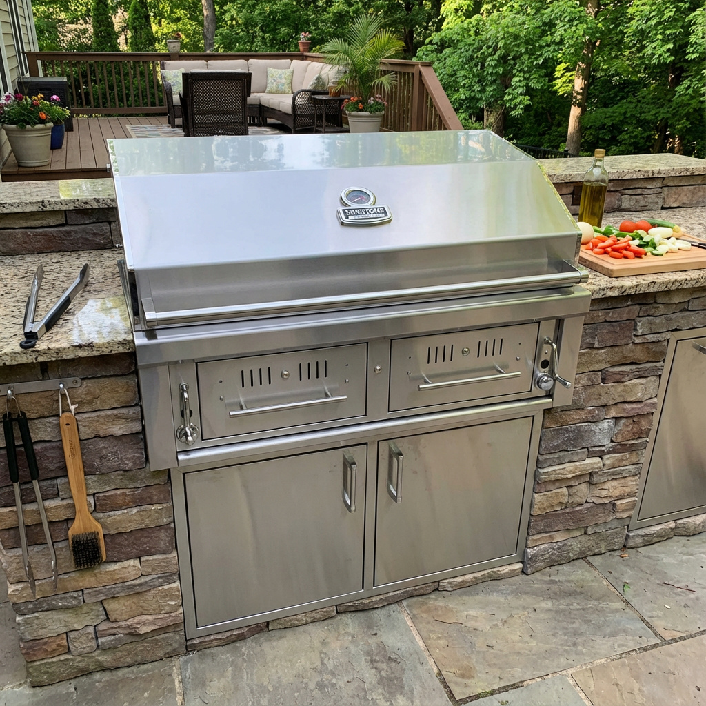 Hood down, ready for the patio