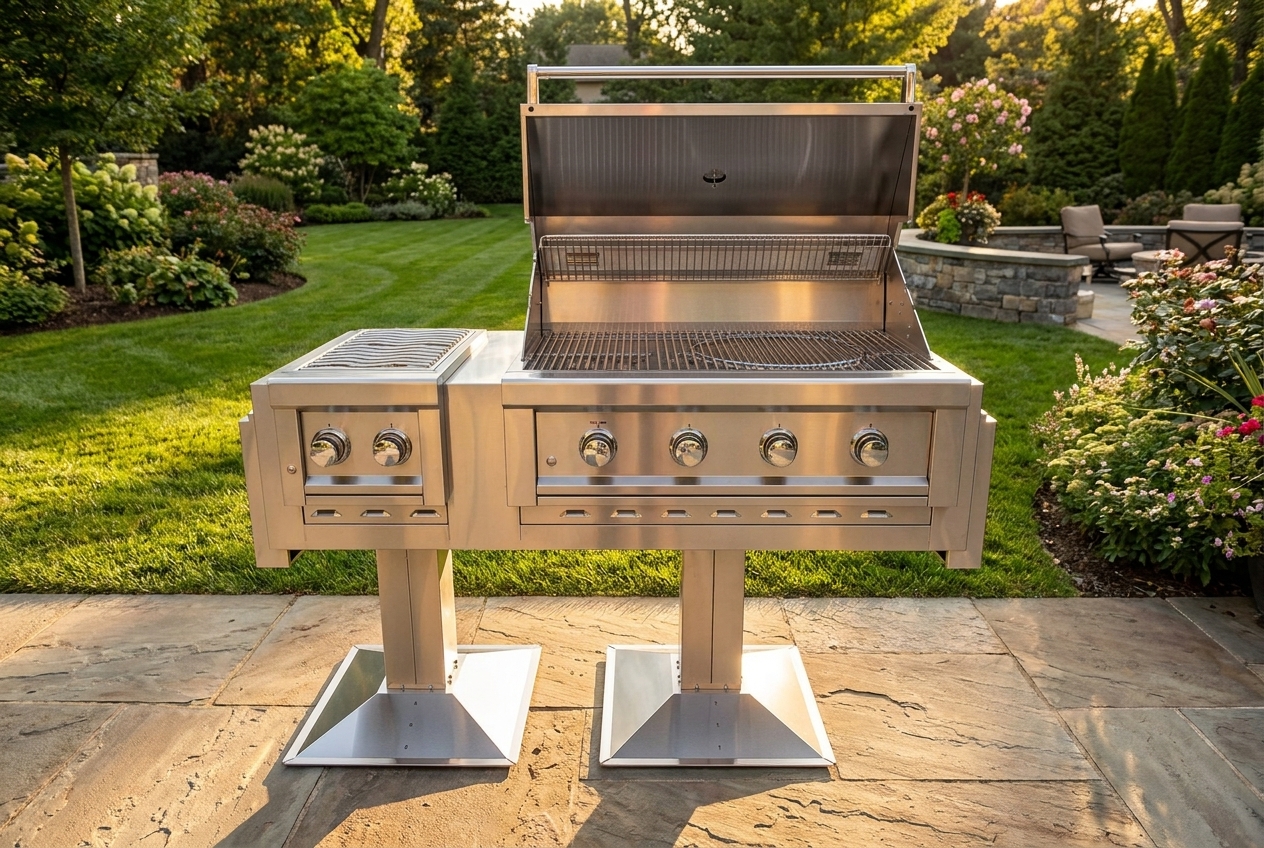 Ruby Elite Pro Duo™: 4-Burner Grill & Double Versa Burner 5